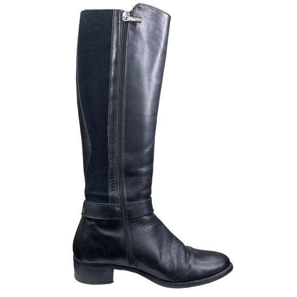 Aquatalia Women’s Black Leather 2 Tone Riding Boot Size US 8 - Picture 4 of 13